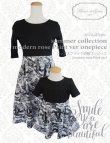画像3: トップスブラック切替ワンピース  (modern rose Print ver)  (3)